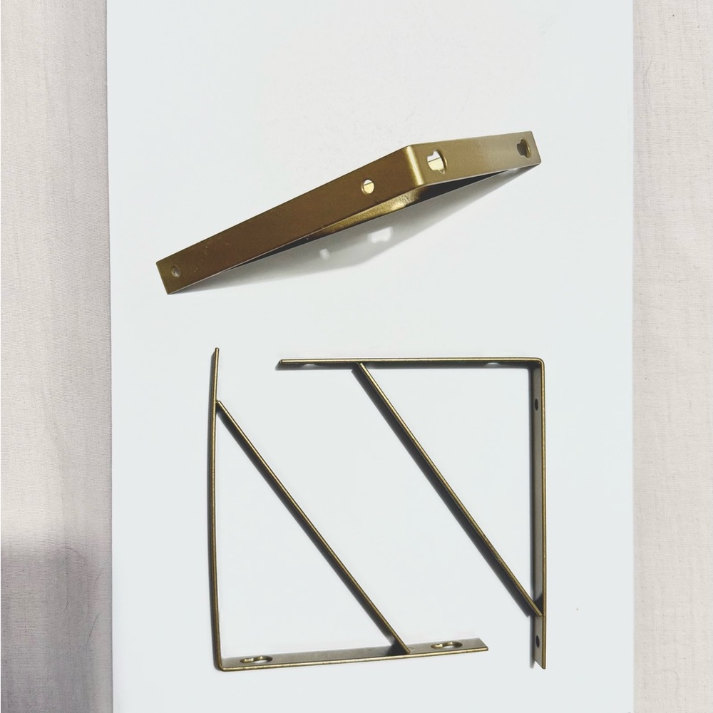 Gold Tone Wall Shelf Brackets (3)